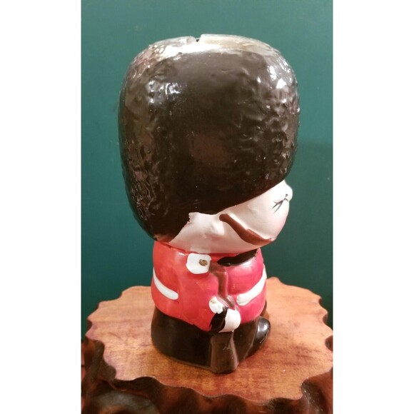 Vintage Toy Soldier Hand Painted Ceramic Bank Made in Japan 6.75"X3.5" Diameter - Picture 5 of 6